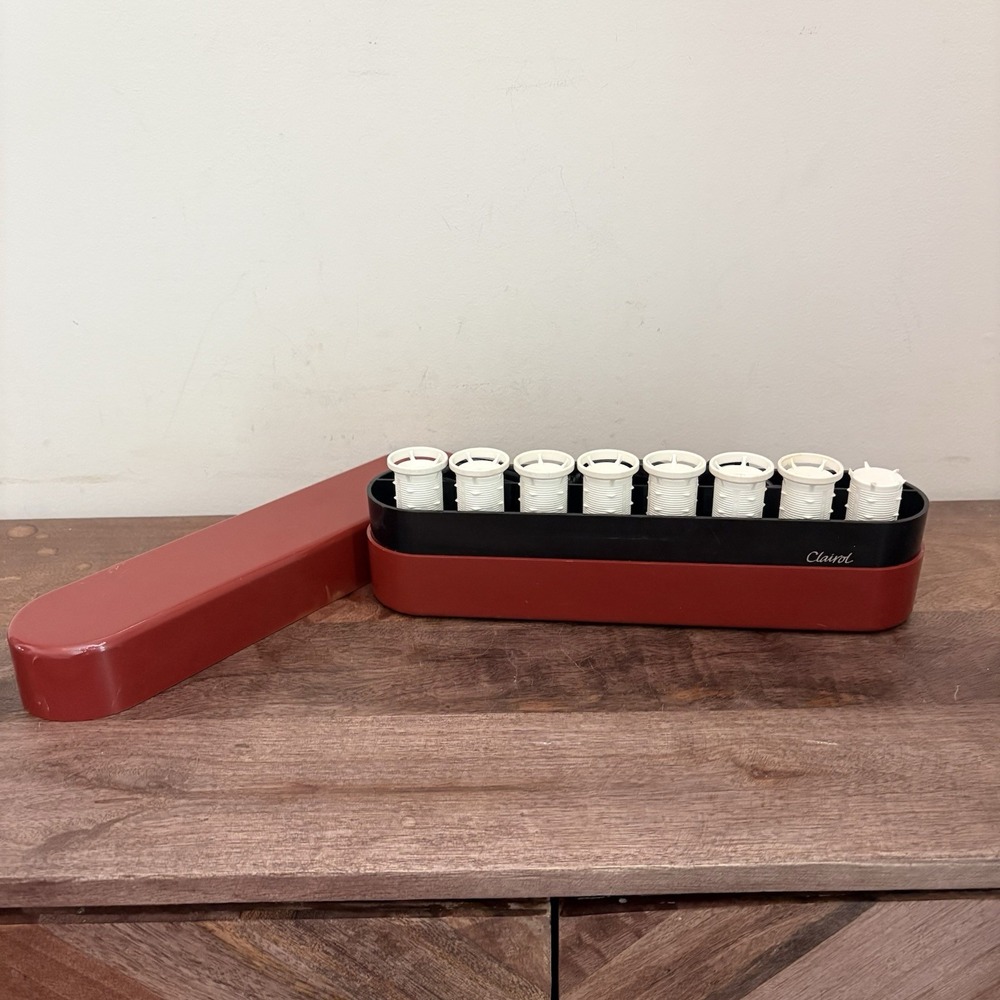 Vintage Clairol Time Saver Heated Rollers 8 Portable Hair Setter Travel PTC-8